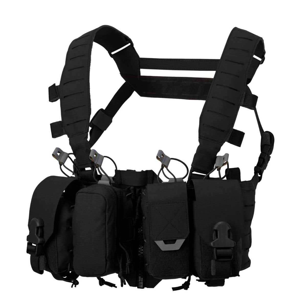 Vesta chest rig HURRICANE en 500D Cordura, construcción híbrida con bolsillos fijos y paneles PALS/MOLLE