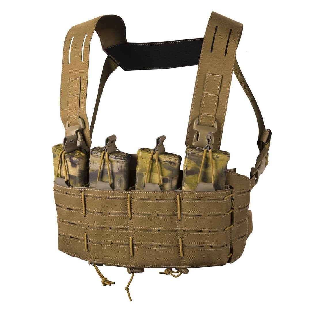 Imagen del chaleco chest rig TIGER MOTH® con bolsillos cosidos y sistema PALS/MOLLE
