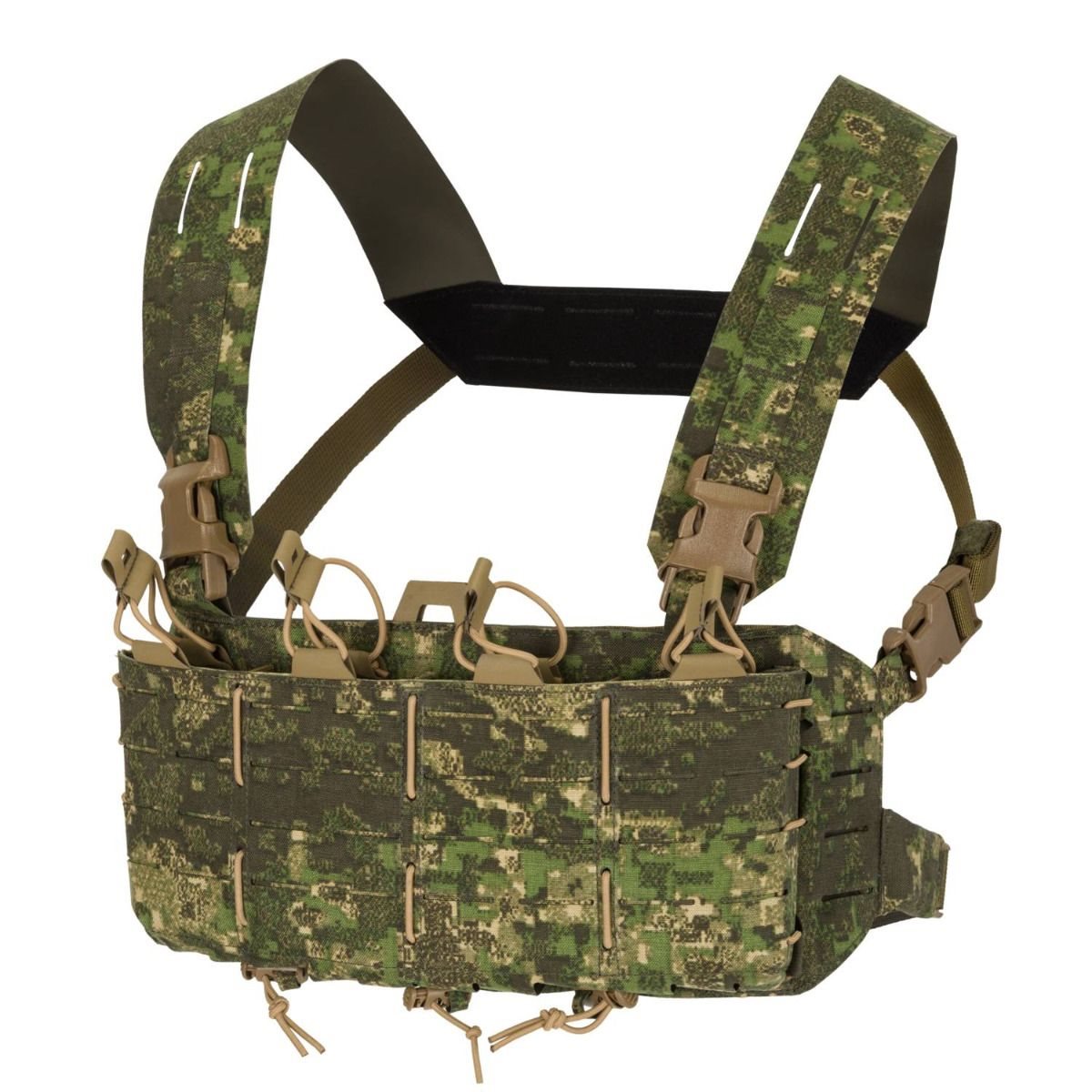 Imagen del chaleco chest rig TIGER MOTH® con bolsillos cosidos y sistema PALS/MOLLE