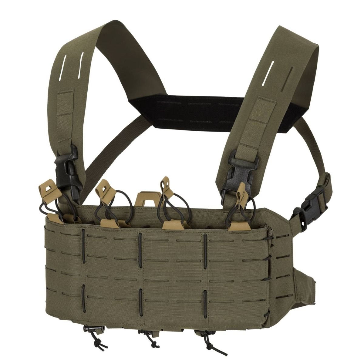 Imagen del chaleco chest rig TIGER MOTH® con bolsillos cosidos y sistema PALS/MOLLE