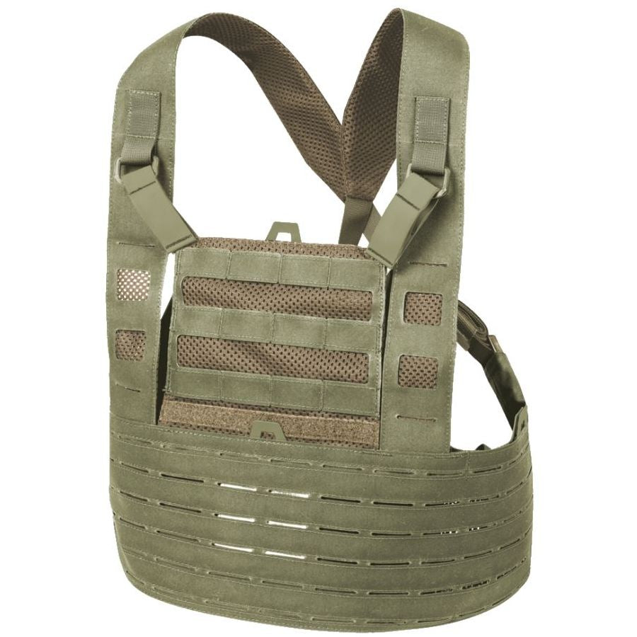 Chest Rig Typhoon en laminado de nylon ligero, vista frontal mostrando compatibilidad PALS/MOLLE