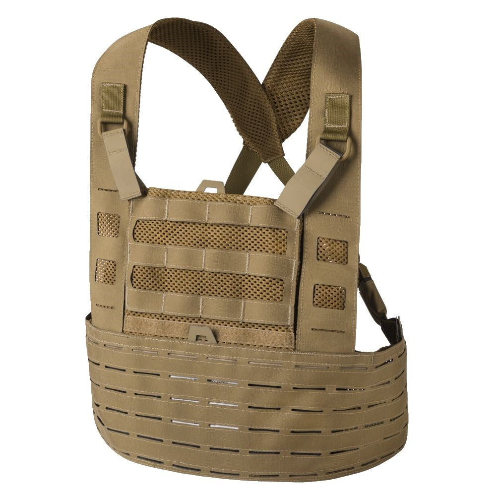 Chest Rig Typhoon en laminado de nylon ligero, vista frontal mostrando compatibilidad PALS/MOLLE