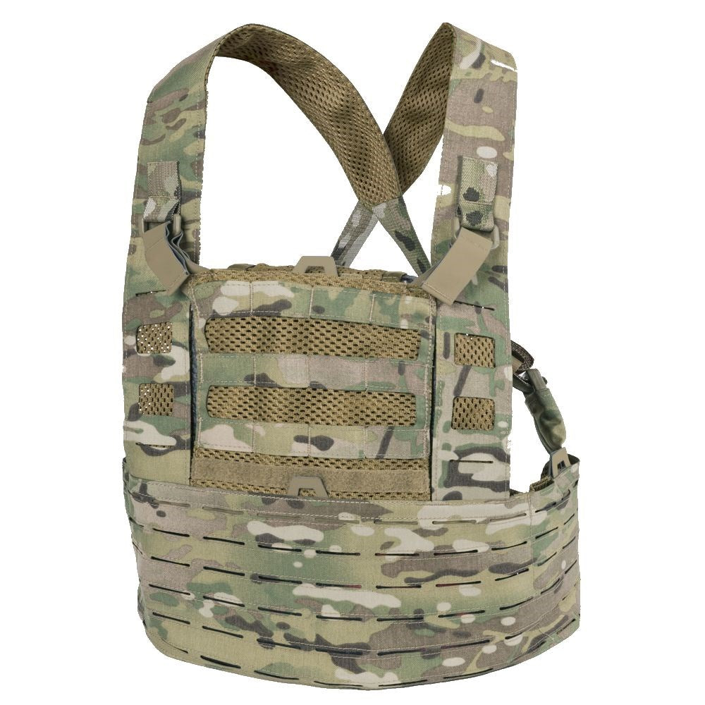 Chest Rig Typhoon en laminado de nylon ligero, vista frontal mostrando compatibilidad PALS/MOLLE