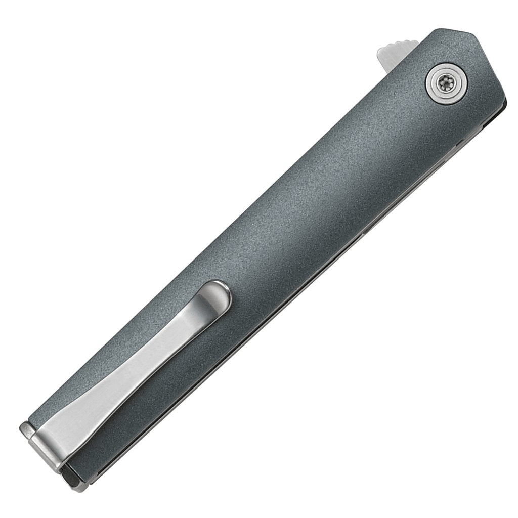 Cuchillo plegable CRKT CEO Compact azul con hoja lisa de acero 1.4116 y flipper IKBS
