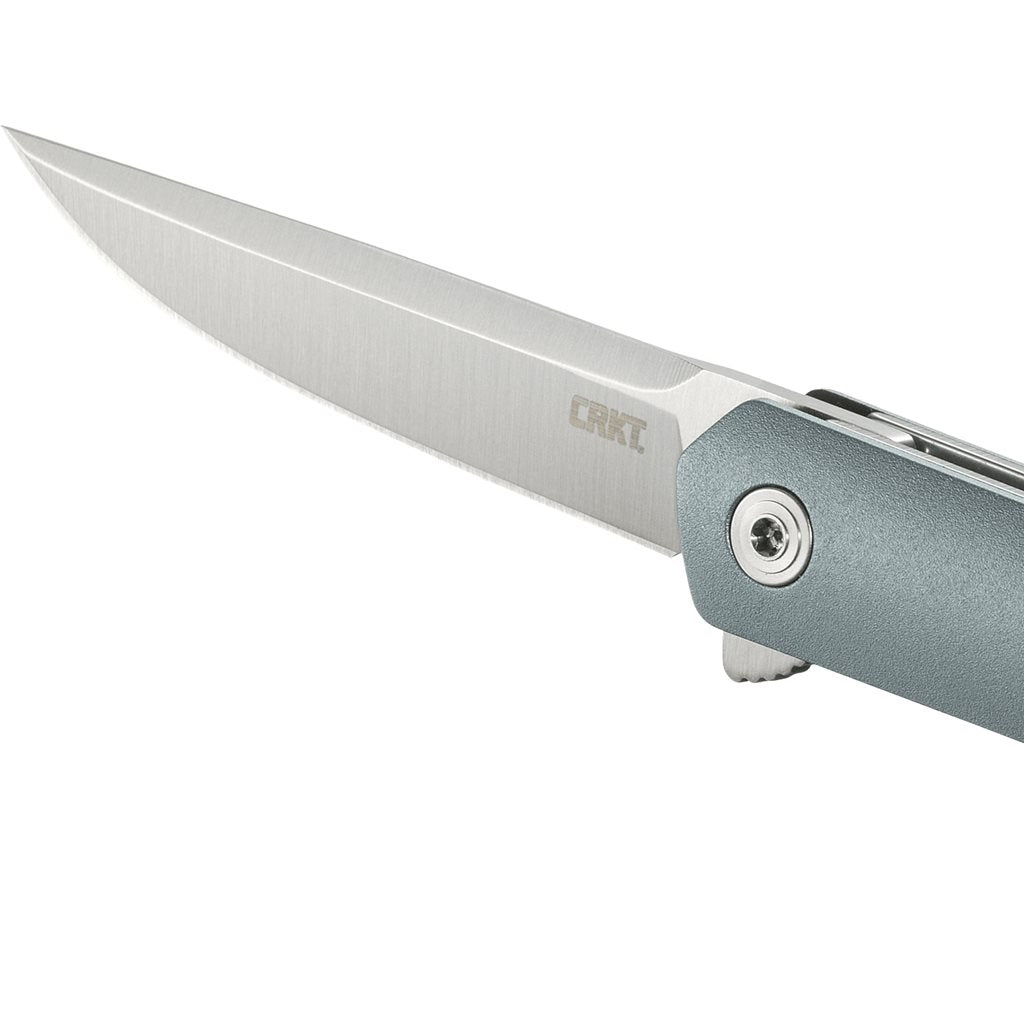 Cuchillo plegable CRKT CEO Compact azul con hoja lisa de acero 1.4116 y flipper IKBS
