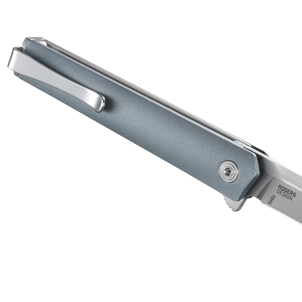 Cuchillo plegable CRKT CEO Compact azul con hoja lisa de acero 1.4116 y flipper IKBS