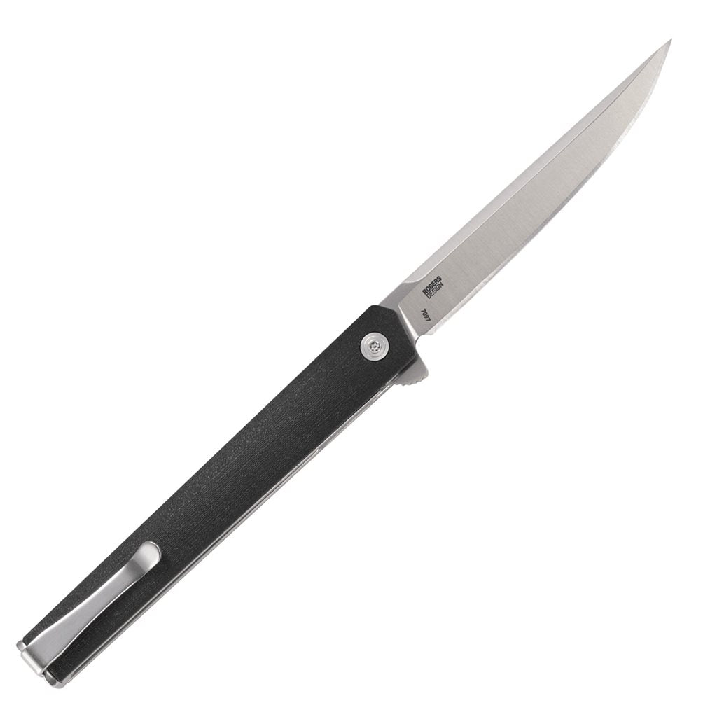 Navaja CRKT CEO Flipper negra con hoja AUS-8 y mango de nylon reforzado