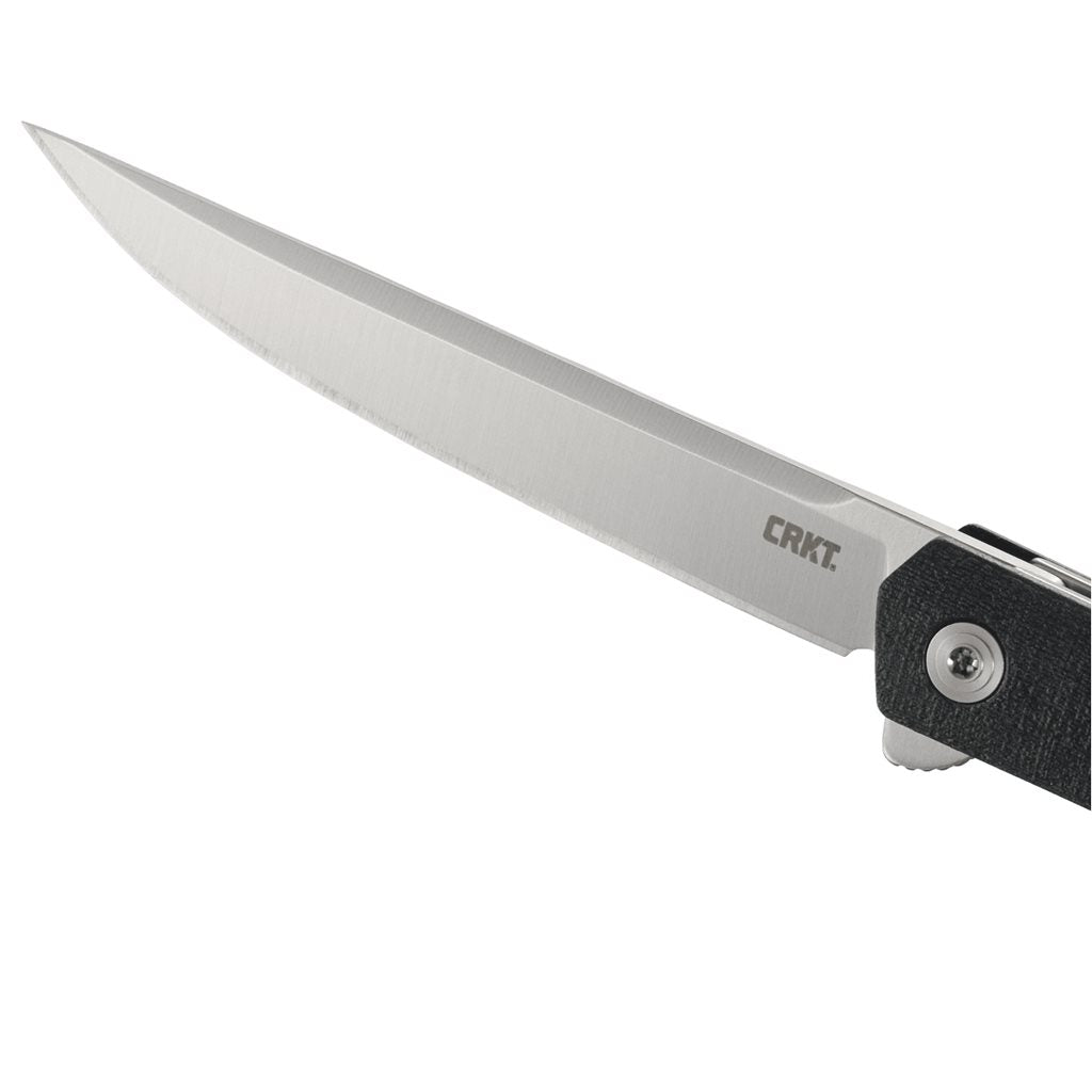 Navaja CRKT CEO Flipper negra con hoja AUS-8 y mango de nylon reforzado