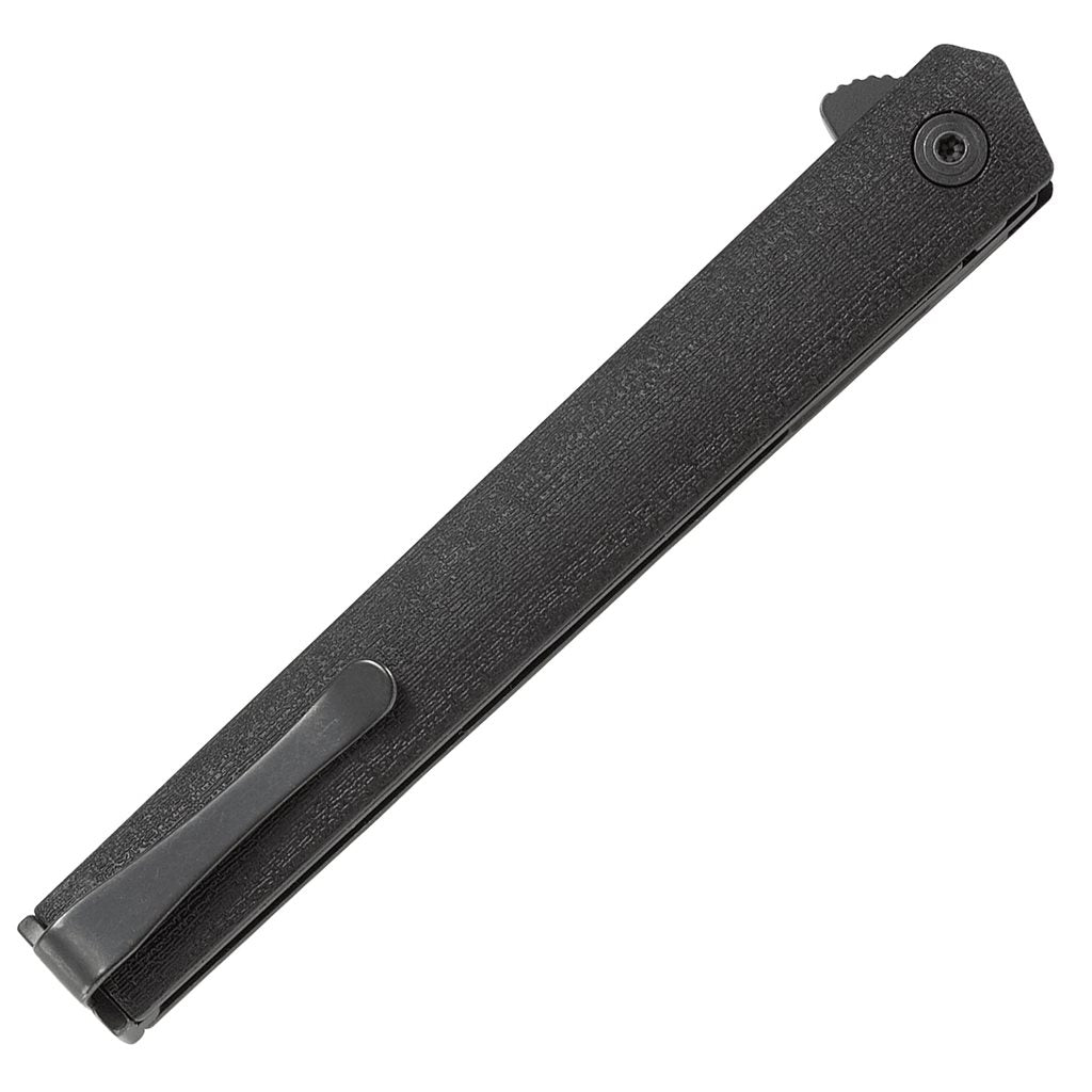 Navaja plegable CRKT CEO Flipper Blackout negra, hoja AUS-8 con EDP y cierre LinerLock