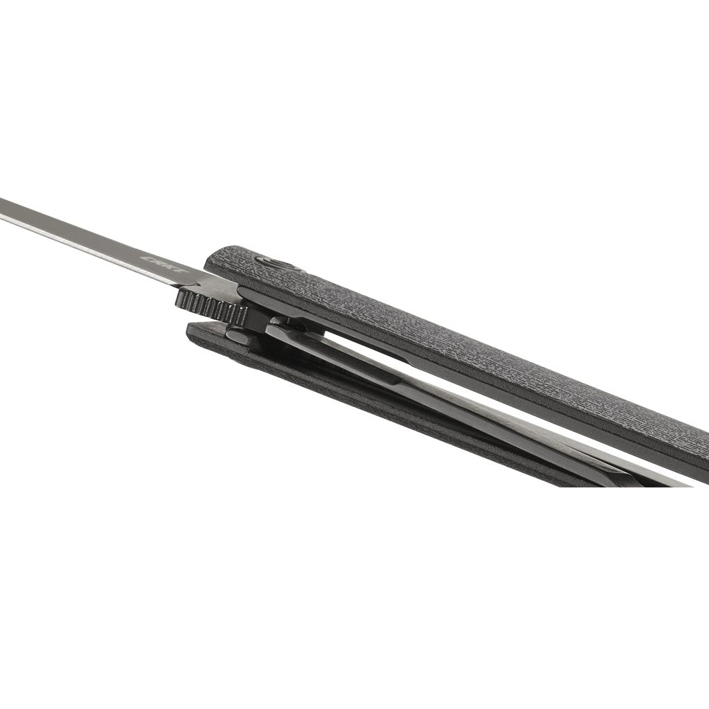 Navaja plegable CRKT CEO Flipper Blackout negra, hoja AUS-8 con EDP y cierre LinerLock