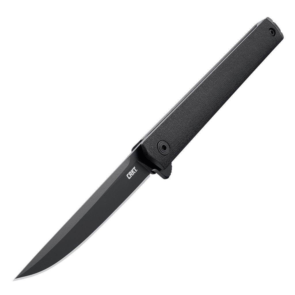 Navaja plegable CRKT CEO Flipper Blackout negra, hoja AUS-8 con EDP y cierre LinerLock