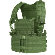 Chaleco táctico MOLLE Chest Set verde Condor con seis portacargadores para M4 y bolsillo trasero para bolsa de hidratación