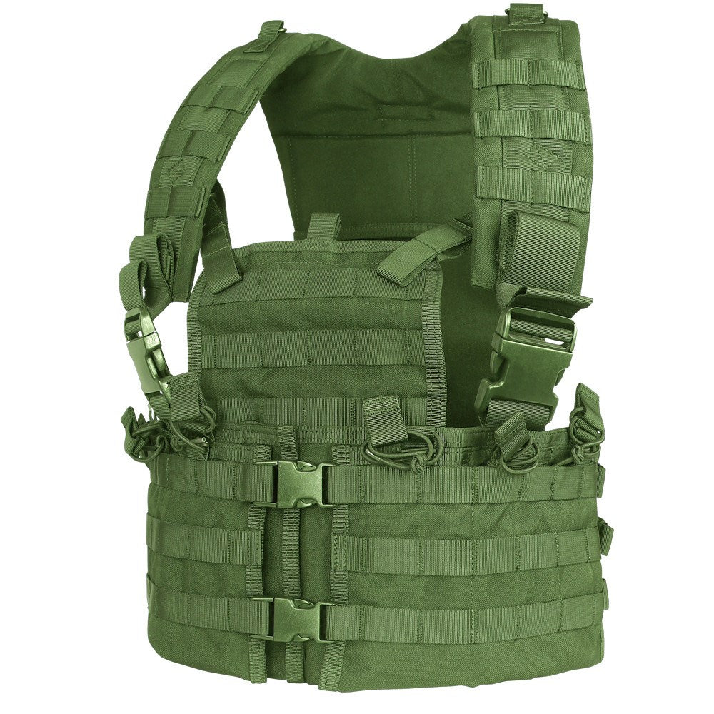 Chaleco táctico MOLLE Chest Set verde Condor con seis portacargadores para M4 y bolsillo trasero para bolsa de hidratación