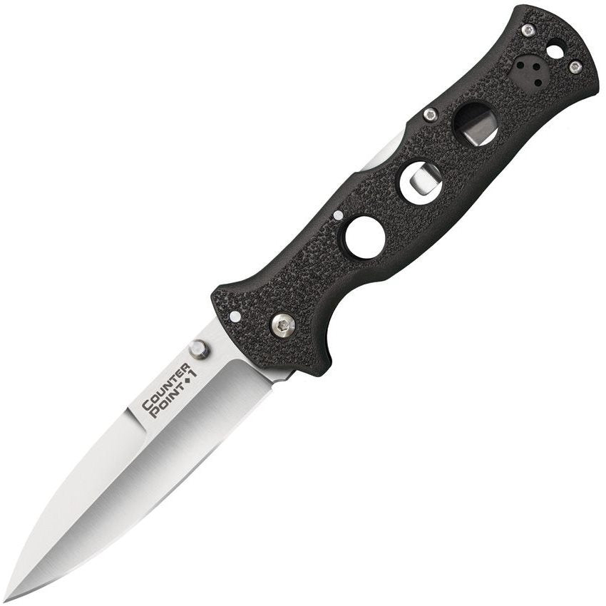 Navaja abatible COUNTER POINT I, filo liso AUS-10A, mango con inserciones de aluminio y cachas Griv-Ex™
