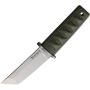 Cuchillo KYOTO tanto verde con hoja stonewash y mango Kraton, funda Secure-Ex