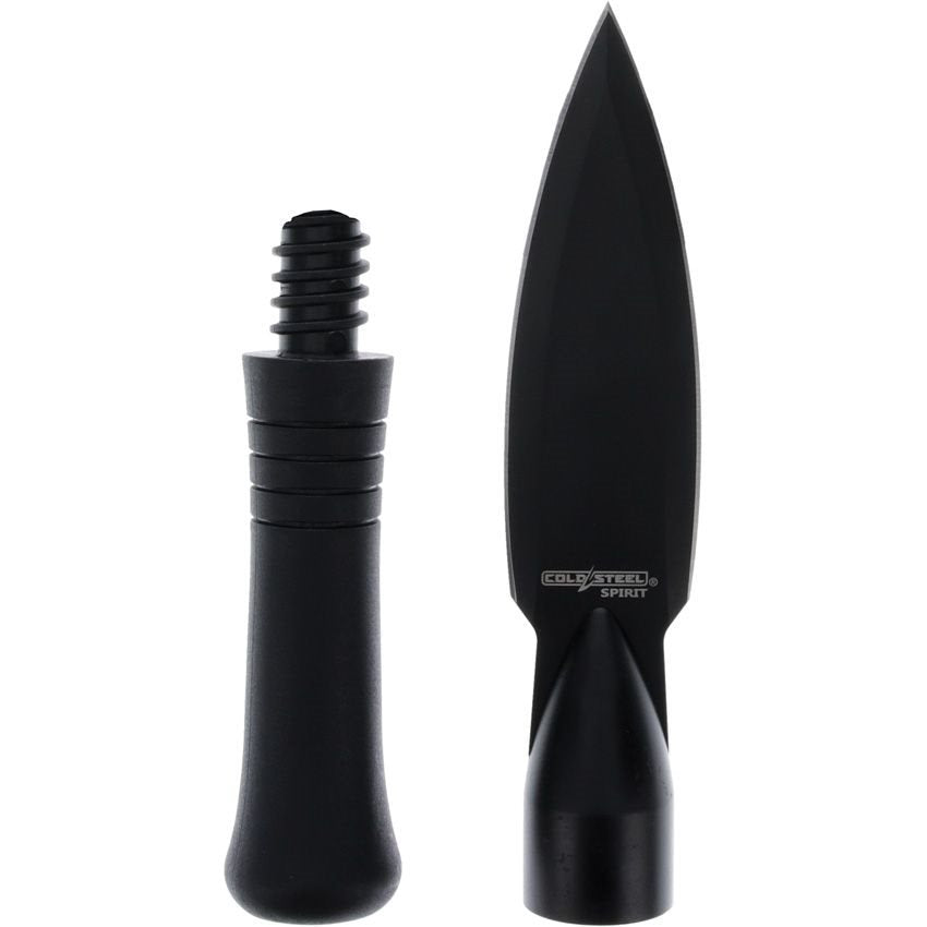 Cuchillo fijo SPIRIT con hoja Spear point negra y funda