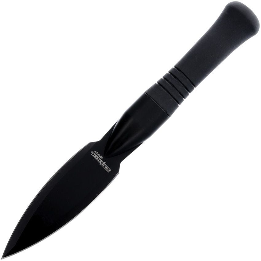 Cuchillo fijo SPIRIT con funda, hoja punta de lanza en acero 420 acabado negro