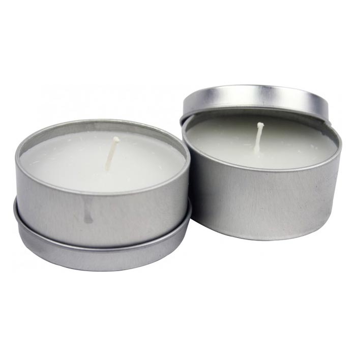 Velas Citronella antimosquitos en lata metálica (2 unidades), 65 x 65 x 30 mm