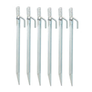 Estacas de tienda de acero perfil L 23 cm, juego de 6