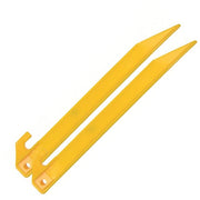 Clavijas de tienda de plástico amarillo 21,5 cm, paquete de 6