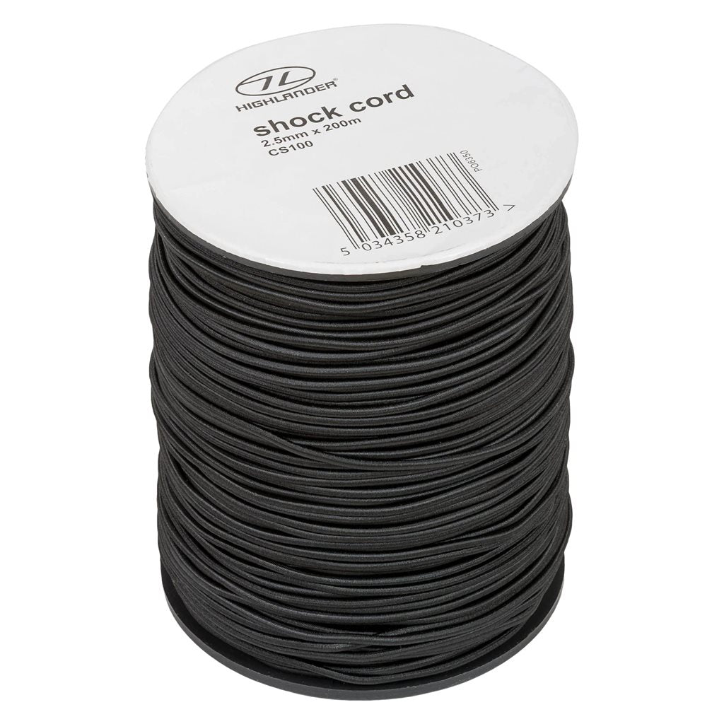 Cuerda elástica negra 2,5 mm 200 m (CS100)