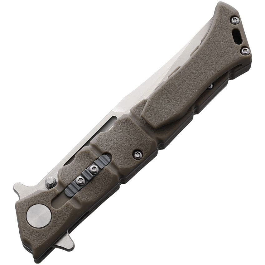 Navaja plegable LUZON MEDIUM DARK EARTH con hoja plateada de acero 8Cr13MoV y pasador para apertura con una mano