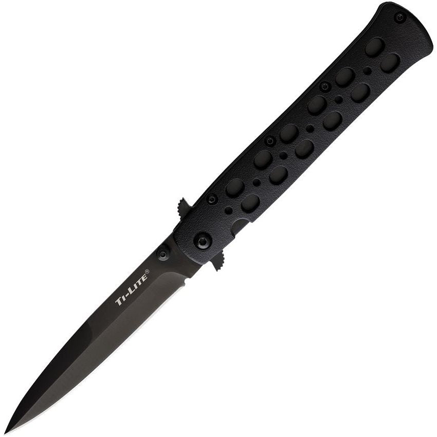 Navaja plegable TI-LITE negra con filo liso