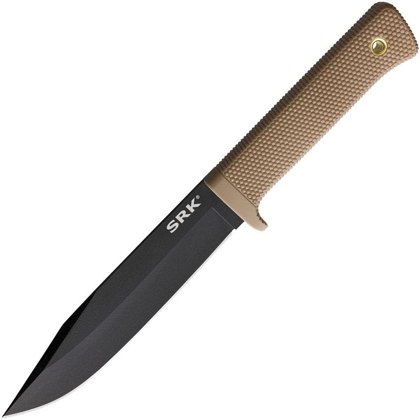 Cuchillo SRK de hoja fija con funda DESERT, versión clásica para supervivencia y rescate