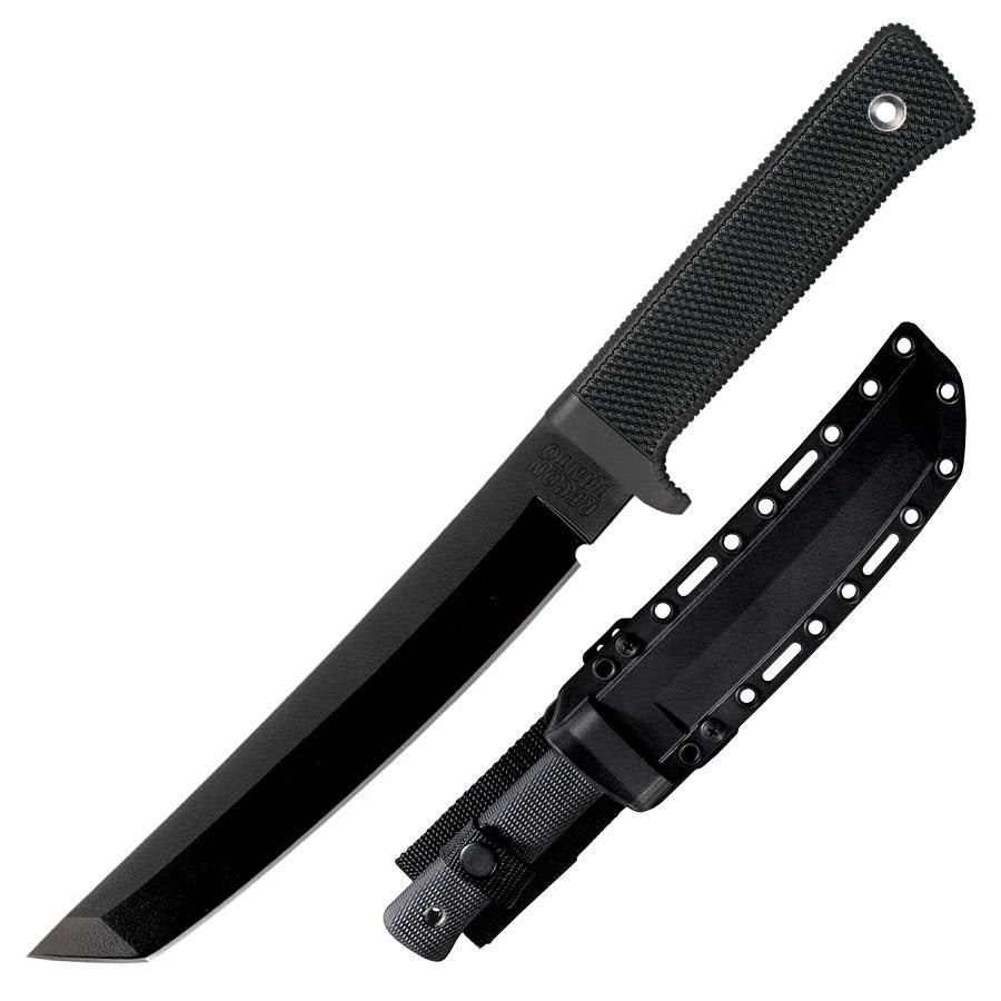 Cuchillo RECON con hoja tanto negra de acero SK5 y mango Kray-Ex
