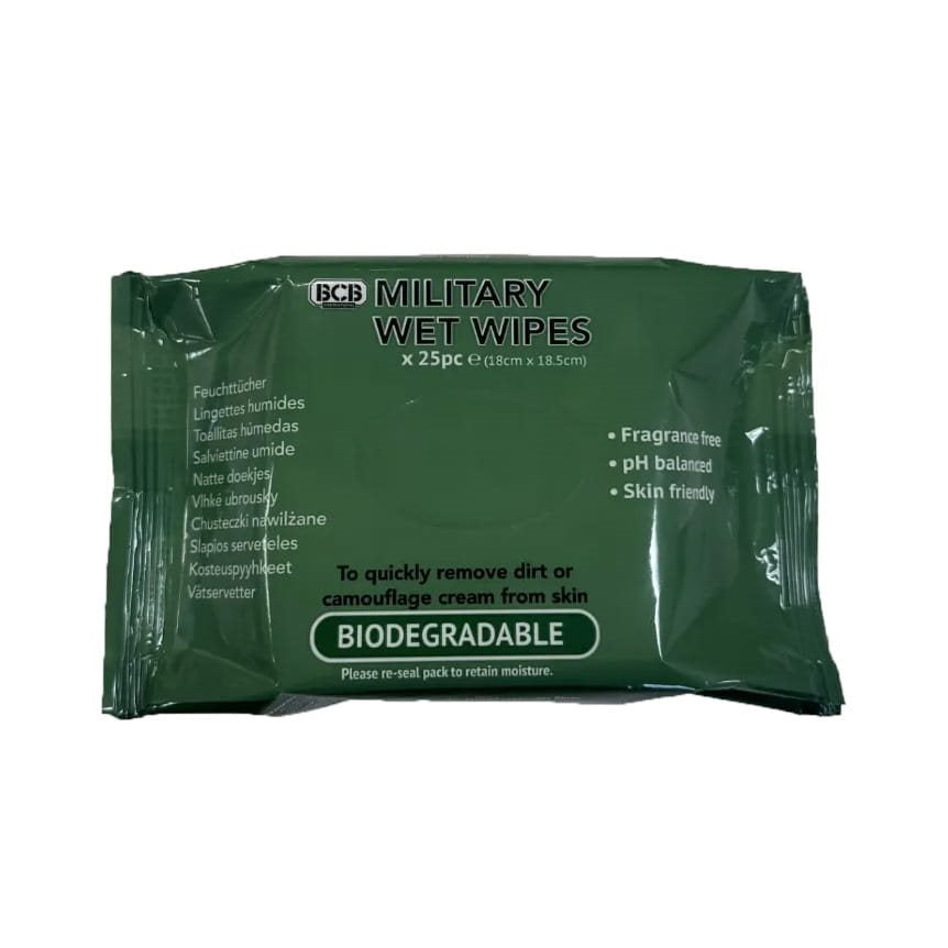 Toallitas húmedas para pintura de camuflaje, paquete de 25 uds