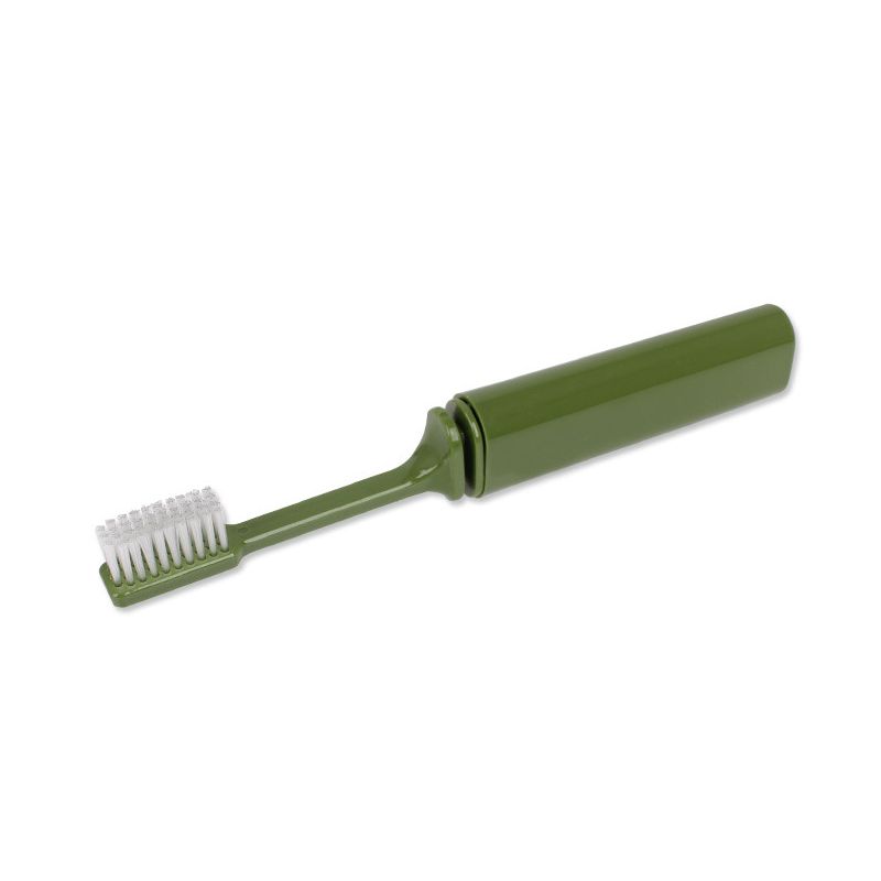 Cepillo de dientes plegable verde de plástico