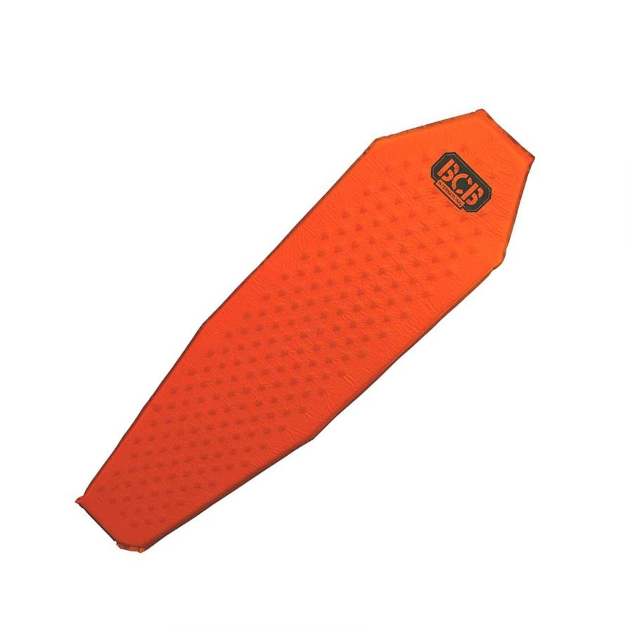 Colchoneta autohinchable naranja con funda, 180 x 50 cm
