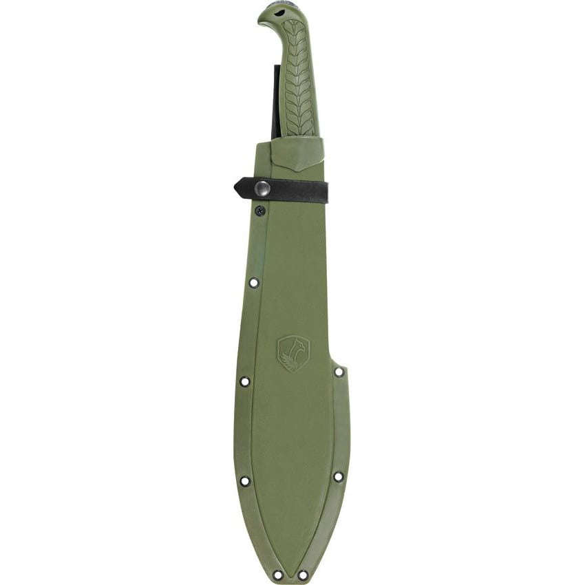 Machete TERRACHETE verde con funda, hoja de acero al carbono 1075, longitud 52,5 cm