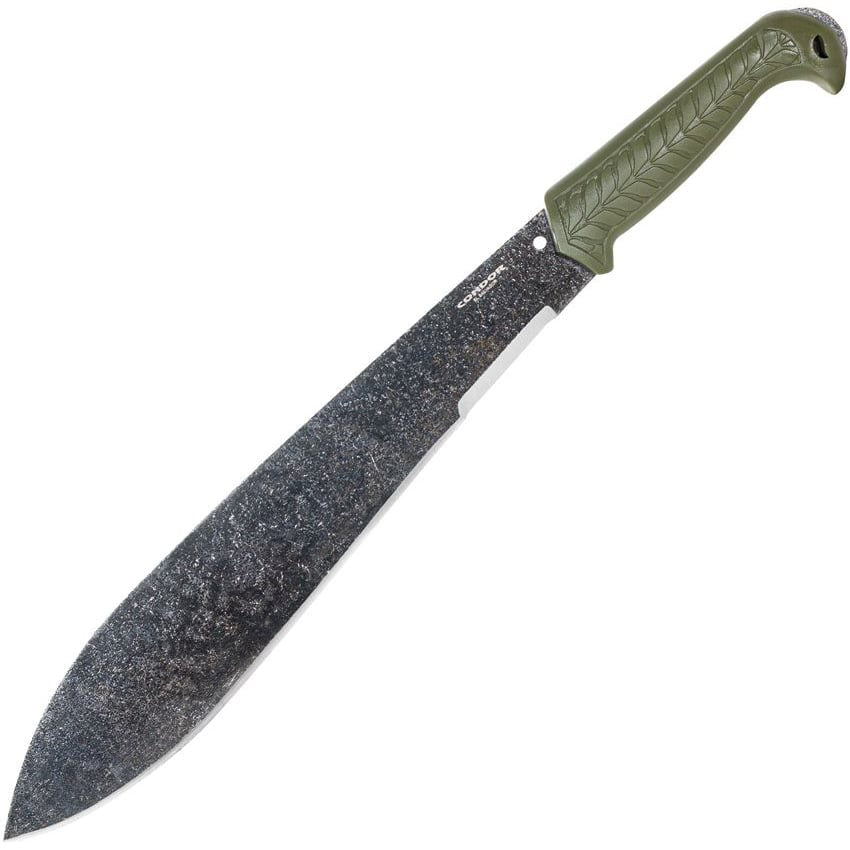 Machete TERRACHETE verde con funda, hoja de acero al carbono 1075, longitud 52,5 cm