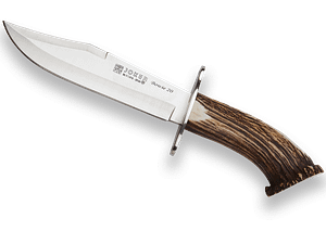 CUCHILLO BOWIE DE CAZA JOKER CON PUÑO CORONA DE CIERVO Y HOJA DE 20 CM. CN100 - Espadas y Más