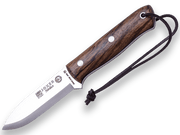CUCHILLO BUSHCRAFT Y SUPERVIVENCIA JOKER BS9 NÓRDICO. ACERO SANDVIK 14C28N, MANGO DE NOGAL, HOJA 10 CM. CON FUNDA VAQUETILLA. - Espadas y Más