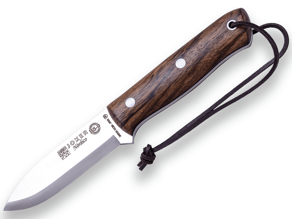 Imagen de Cuchillo Bushcraft Y Supervivencia Joker Bs9 Nórdico. Acero Sandvik 14C28N, Mango De Nogal, Hoja 10 Cm. Funda Vaquetilla Con Ferrocerio. CN115-P parte de nuestra colección en Espadas y más, sitio oficial.