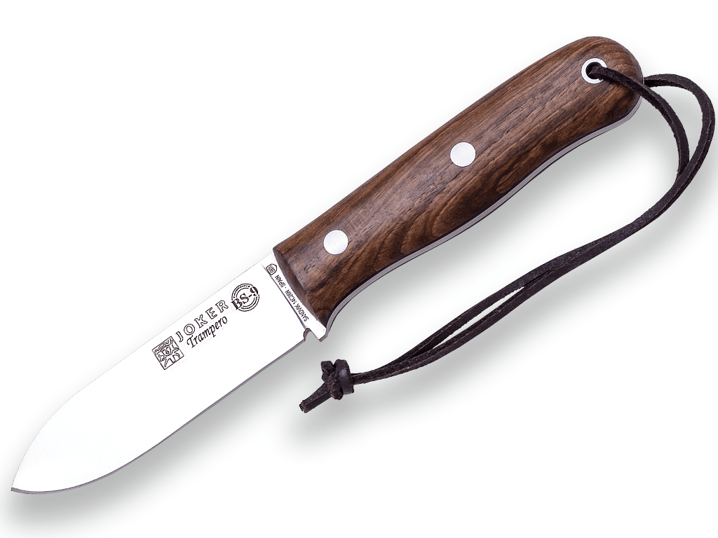 Imagen de Cuchillo Bushcraft Y Supervivencia Joker Bs9 Trampero. Acero Sandvik 14C28N, Mango Madera De Nogal, Hoja 10 Cm. Con Funda Vaquetilla. CN113 parte de nuestra colección en Espadas y más, sitio oficial.