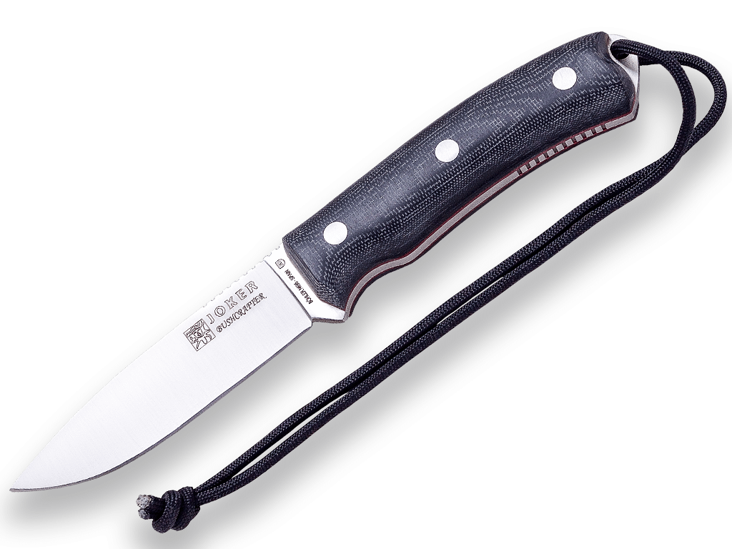 CUCHILLO BUSHCRAFT Y SUPERVIVENCIA JOKER BUSHCRAFTER EN MICARTA CANVAS, CON FERROCERIO. - Espadas y Más