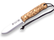 CUCHILLO BUSHCRAFT Y SUPERVIVENCIA JOKER TRAMPERO SCANDI EN ABEDUL RIZADO, CON FERROCERIO. CL124-P - Espadas y Más