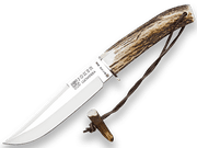 CUCHILLO DE CAZA JOKER LUCHADERA, PUÑO DE CIERVO, HOJA DE 16 CM. FUNDA DE CUERO. CC73 - Espadas y Más