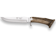 CUCHILLO DE MONTE CON PUÑO CORONA CIERVO Y HOJA INOX DE 17 CM. CN34 - Espadas y Más