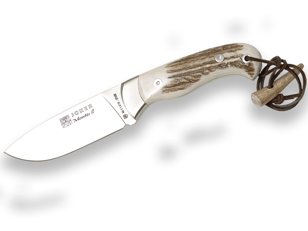 Imagen de Cuchillo De Monte Enterizo Con Cachas Asta De Ciervo CC08 parte de nuestra colección en Espadas y más, sitio oficial.