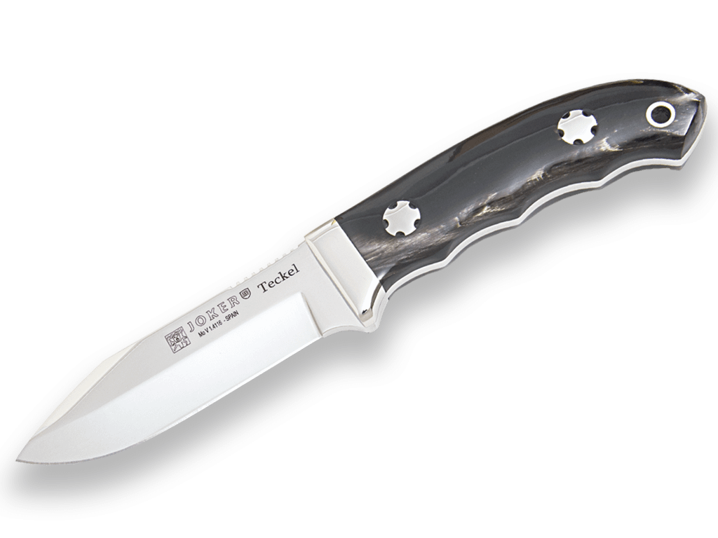 CUCHILLO DE MONTE ENTERIZO CON VIROLA CACHAS MADERA DE OLIVO Y HOJA DE 9.5 CM CO84 - Espadas y Más
