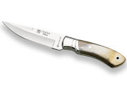 CUCHILLO DE MONTE JOKER IBICE, MANGO EN ASTA DE TORO Y HOJA DE 12 CM.FUNDA DE CUERO. CA04 - Espadas y Más