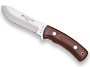 CUCHILLO DE MONTE JOKER OSO,ENTERIZO, MANGO MADERA ROJA, HOJA DE 12 CM, FUNDA DE CUERO. CR49 - Espadas y Más