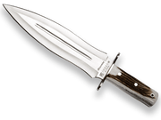Imagen de Cuchillo De Remate Joker Bisonte Con Puño De Ciervo Y Hoja De Doble Filo De 25,5 Cm. Con Funda De Cuero CC44 parte de nuestra colección en Espadas y más, sitio oficial.