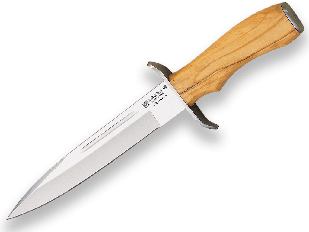 Imagen de Cuchillo De Remate Joker Chamoís, Puño De Olivo, Hoja De 18 Cm. Funda De Cuero CO32 parte de nuestra colección en Espadas y más, sitio oficial.