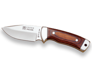CUCHILLO DESOLLADOR CON VIROLA CACHAS EN MADERA ROJA Y HOJA DE 8,5 CM. CR21 - Espadas y Más