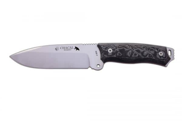 Cuchillo J&V CHACAL MAKRO MICARTA NEGRA FUNDA CORDURA O FUNDA PIEL 1379-M1-COR - Espadas y Más